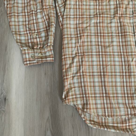 Columbia Sports Titanium Omni Dry Men's Button Down Shirt XXL Plaid Vent Cream - Picture 6 of 11